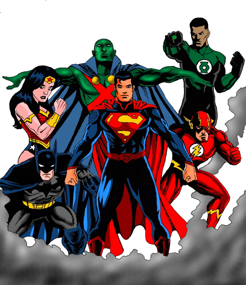 Justice league dc comic art